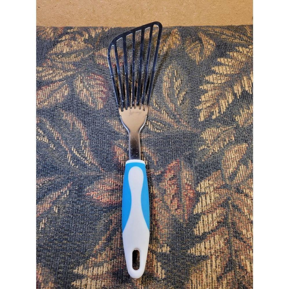 Blue and White Stainless Steel Fish Spatula